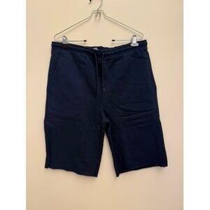 American Apparel Mens Navy Blue Fleece Sweat Shorts Raw Hem Size Large L